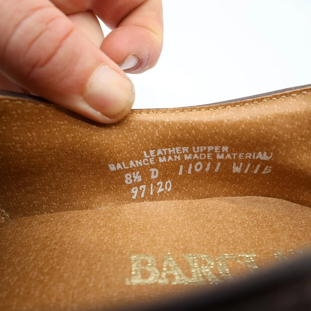 Barclay Loafers Mens 8.5 D Brown Leather Vintage 80s 90s New Old Stock USA Made